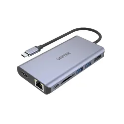 Hub USB-C Unitek D1056A, 2x USB 3.1, HDMI, DP, RJ45, SD | PartsPC.pl