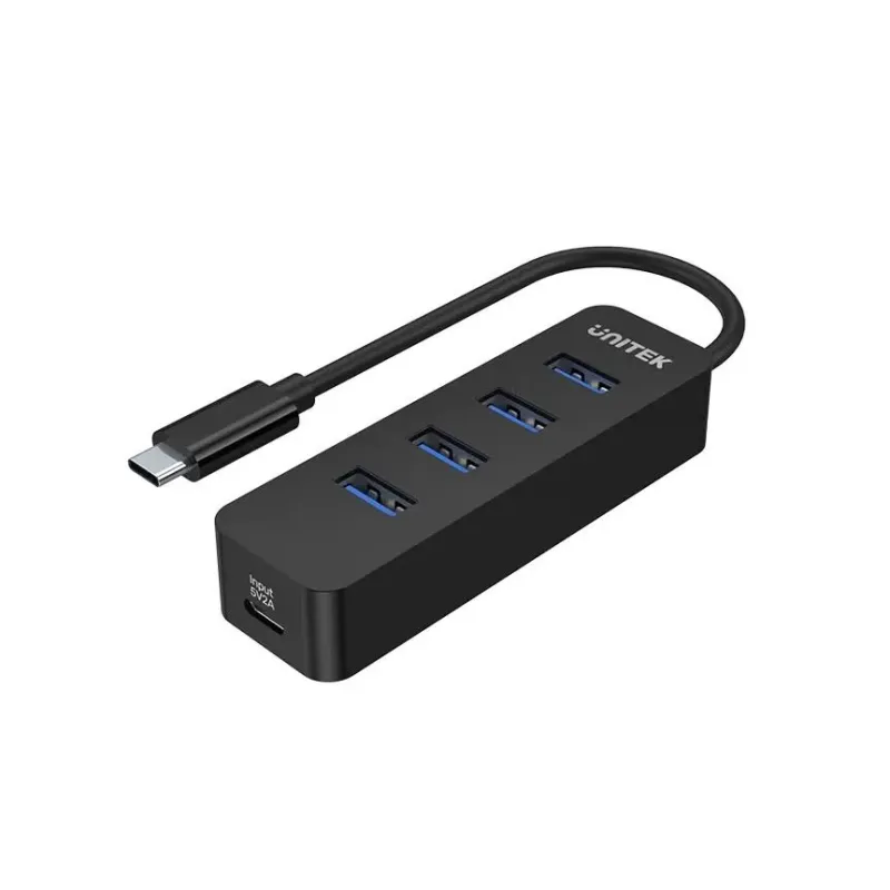 HUB USB-C Unitek H1117B 4xUSB-A 3.1, aktywny, 10W | PartsPC.pl