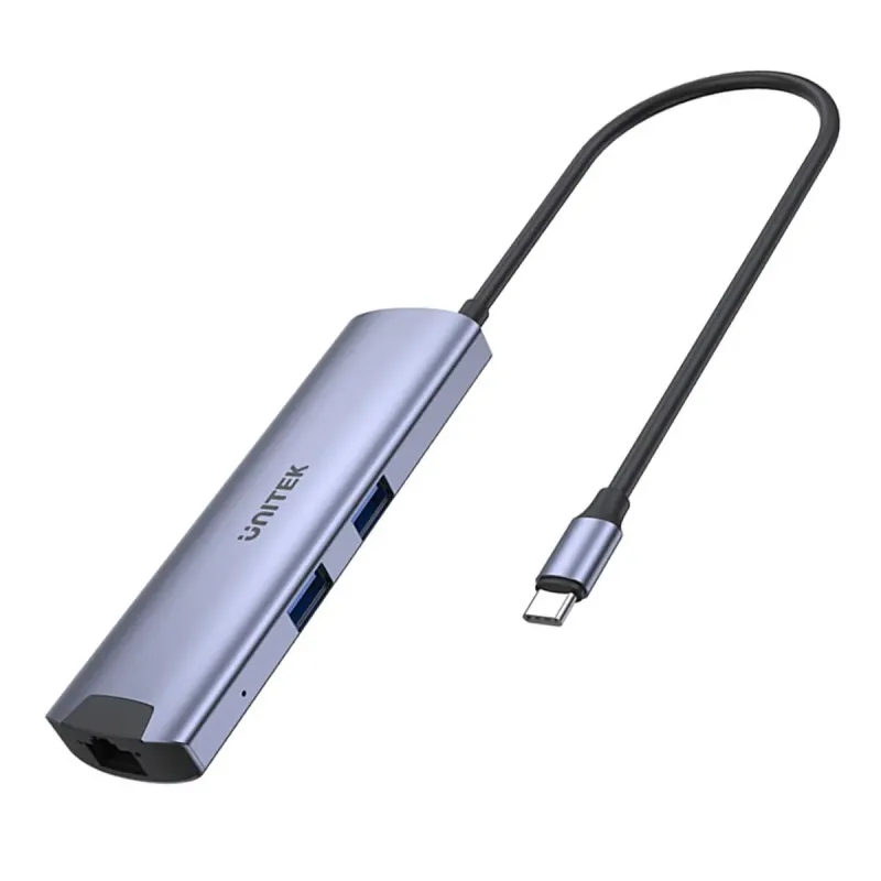 Hub Aktywny USB-C UNITEK 5Gbps, HDMI RJ-45 PD 100W | PartsPC.pl