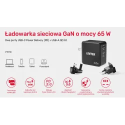 Ładowarka Sieciowa Unitek P1117B 3 porty, PD 65W, GaN, podró… | PartsPC.pl