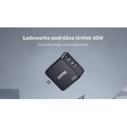 Ładowarka Sieciowa Unitek P1117B 3 porty, PD 65W, GaN, podróżna