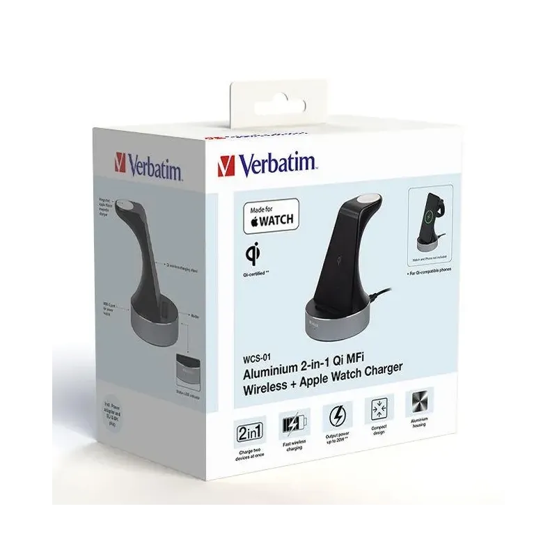 Podstawka ładująca Verbatim WCS-01 2w1 Apple Watch iPhone