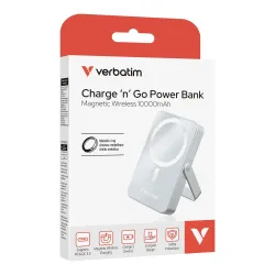 Powerbank Verbatim Charge 'n' Go Magnetic Wireless with Stand 10000mAh