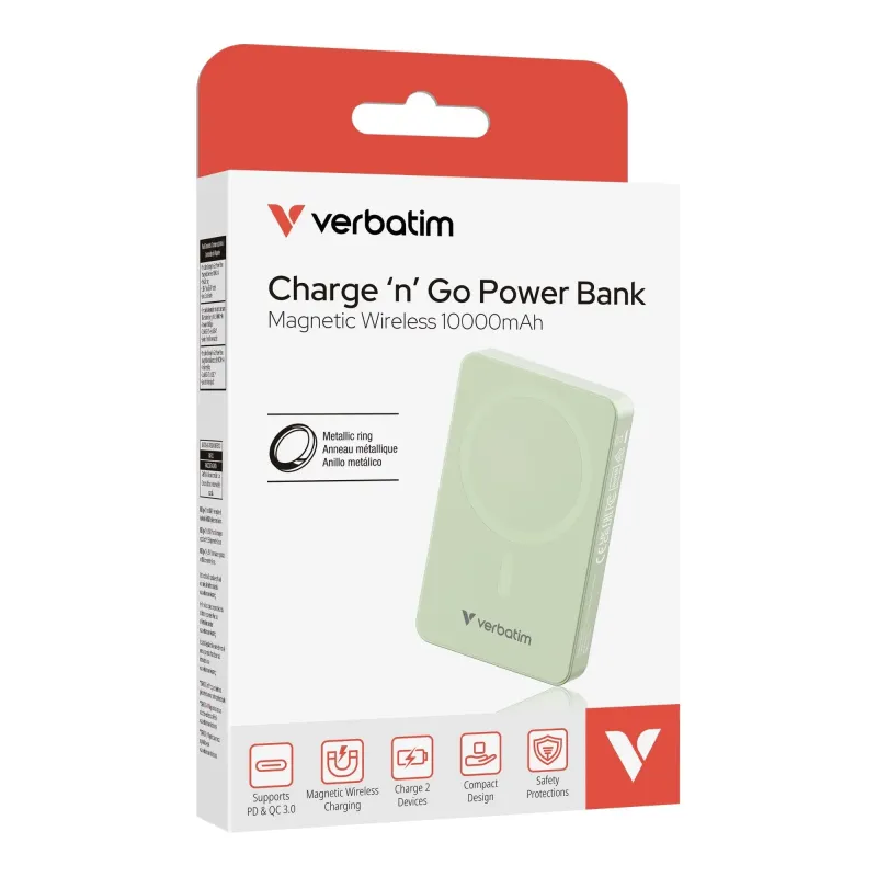 Powerbank Verbatim Charge 'n' Go Essentials Magnetic Wireless 10000mAh
