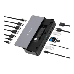 Stacja dokująca Verbatim USB-C Pro CDS-15S 2xHDMI DP RJ-45 4xUSB 3xUSB-C SD