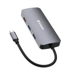 Hub USB Verbatim Multi Port CMH-09: 2xUSB-C 3.1, 1xUSB-A 3.1, 2xUSB-A 3.0,