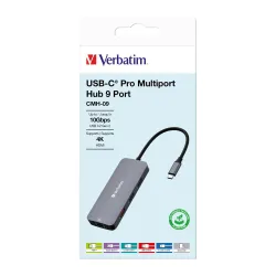 Hub USB Verbatim Multi Port CMH-09: 2xUSB-C 3.1, 1xUSB-A 3.1, 2xUSB-A 3.0,