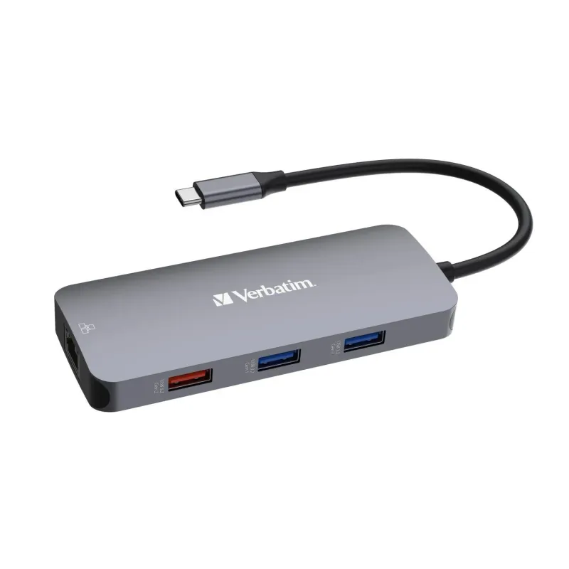 Hub USB Verbatim Multi Port CMH-09: 2xUSB-C 3.1, 1xUSB-A 3.1, 2xUSB-A 3.0,