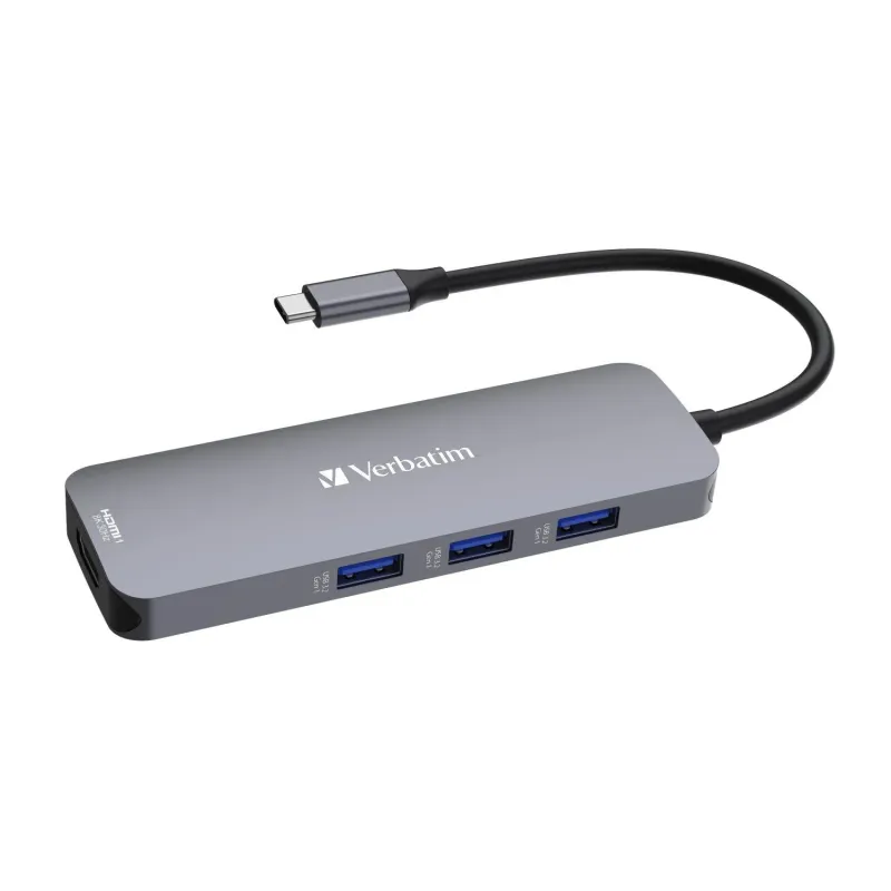 Hub USB Verbatim Multi Port CMH-08: 1x USB-C PD, 3xUSB-A 3.0, 2xHDMI,
