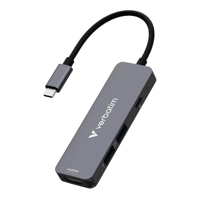 Hub USB Verbatim Multi Port Essentials USB-C PD, USB-A 3.0, USB-A 2.0, HDMI