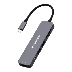 Hub USB Verbatim Multi Port Essentials USB-C PD, USB-A 3.0, USB-A 2.0,