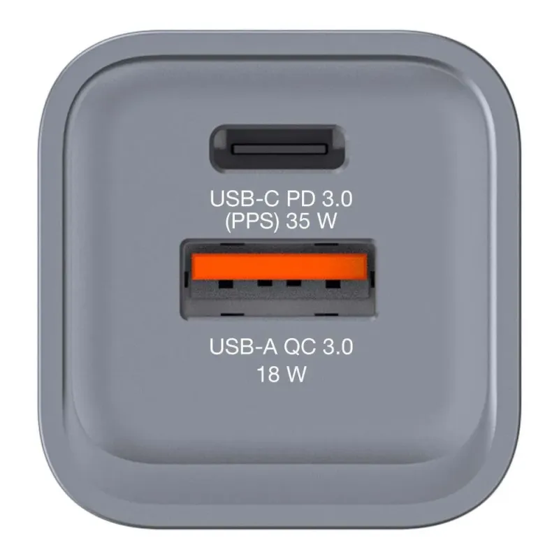 Ładowarka sieciowa Verbatim GaN GNC-35 1xUSB-C PD 35W 1xUSB-A QC 3.0