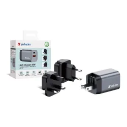 Ładowarka sieciowa Verbatim GaN GNC-35 1xUSB-C PD 35W 1xUSB-A QC 3.0