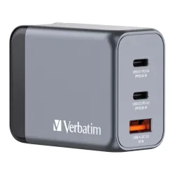 Ładowarka sieciowa Verbatim GaN GNC-65 2xUSB-C PD 65W 1xUSB-A QC 3.0