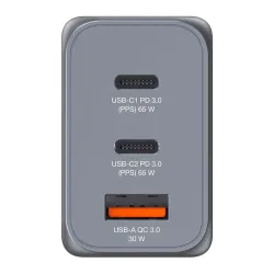 Ładowarka sieciowa Verbatim GaN GNC-65 2xUSB-C PD 65W 1xUSB-A QC 3.0