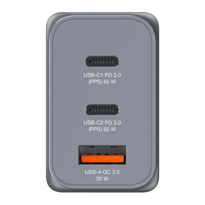 Ładowarka sieciowa Verbatim GaN GNC-65 2xUSB-C PD 65W 1xUSB-A QC 3.0