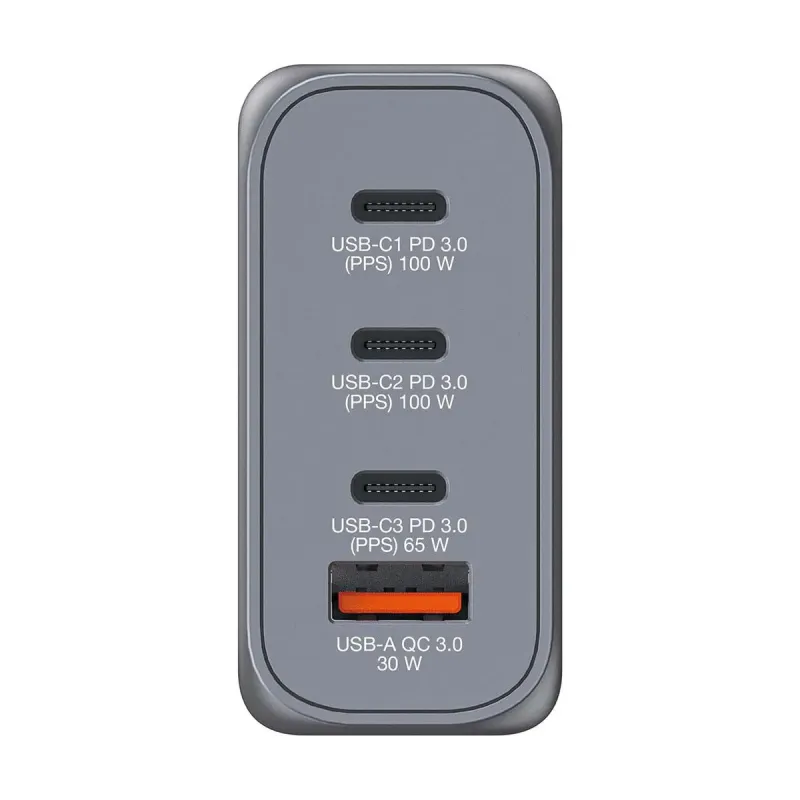Ładowarka sieciowa Verbatim GaN GNC-100 3xUSB-C PD (2x100W+65W) 1xUSB-A QC