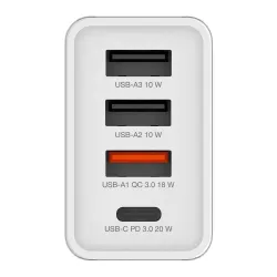 Ładowarka sieciowa Verbatim 1xUSB-C PD 20W 1xUSB-A QC 3.0 2xUSB-A 10W UE