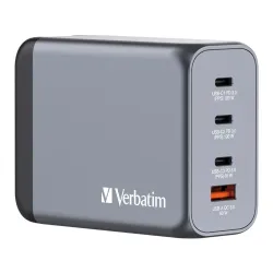 Ładowarka sieciowa Verbatim GaN GNC-200 3xUSB-C PD (2x100W+65W) 1xUSB-A QC