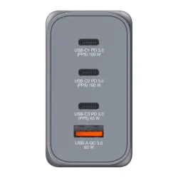Ładowarka sieciowa Verbatim GaN GNC-200 3xUSB-C PD (2x100W+65W) 1xUSB-A QC