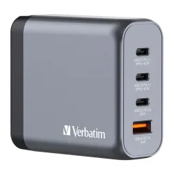 Ładowarka sieciowa Verbatim GaN GNC-140 3xUSB-C PD (2x140W+20W) 1xUSB-A QC