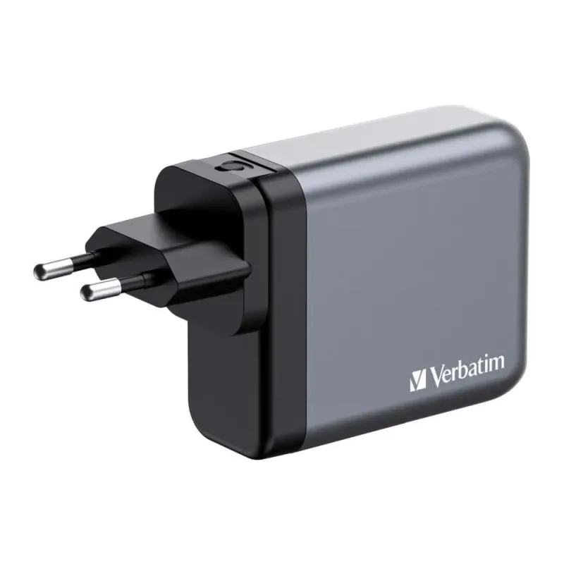 Ładowarka sieciowa Verbatim GaN GNC-140 3xUSB-C PD (2x140W+20W) 1xUSB-A QC