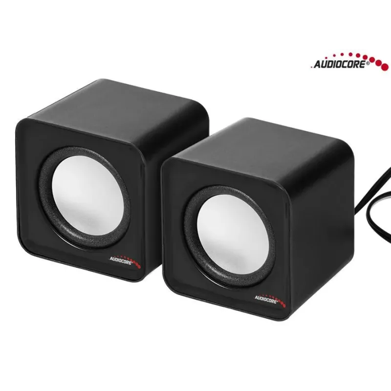 Głośniki Audiocore AC870B komputerowe 6W USB Silver&Black | PartsPC.pl