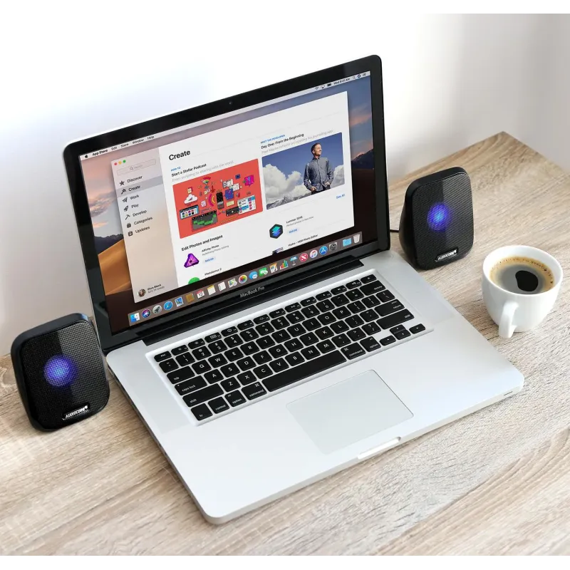 Głośniki Audiocore AC835 komputerowe 6W USB minijack czarne LED