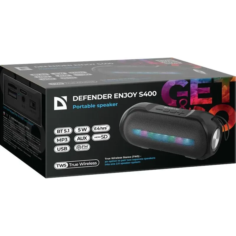Głośnik Defender Enjoy S400 Bluetooth 5W BT/FM/TF/USB/AUX/TWS/LED
