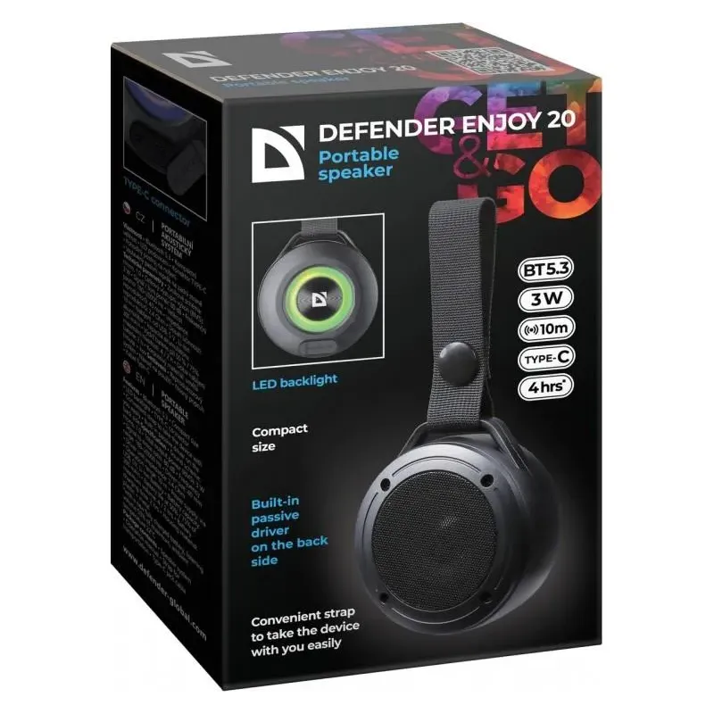 Głośnik Defender Enjoy 20 Bluetooth 3W BT/LED