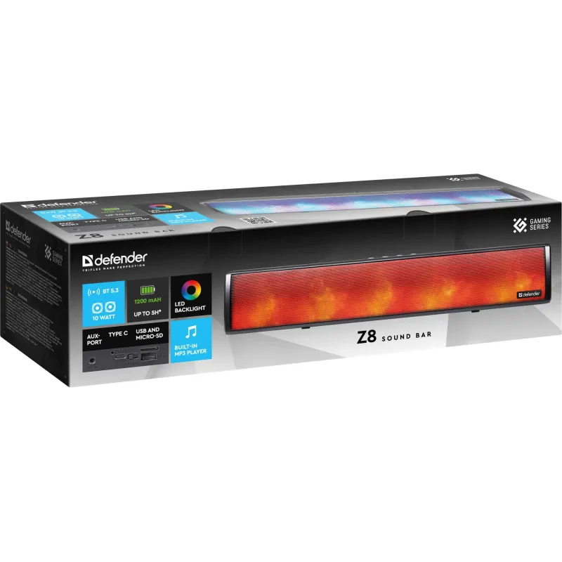 Głośnik Defender Z8 Soundbar 10W USB Bluetooth LED Podświetlany RGB
