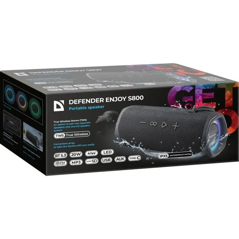 Głośnik Defender Enjoy S800 Bluetooth 20W MP3/FM/SD/USB/TWS/IPX5