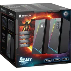 Głośniki Defender SOLAR 3 2.0 10W Bluetooth USB podświetlenie RGB