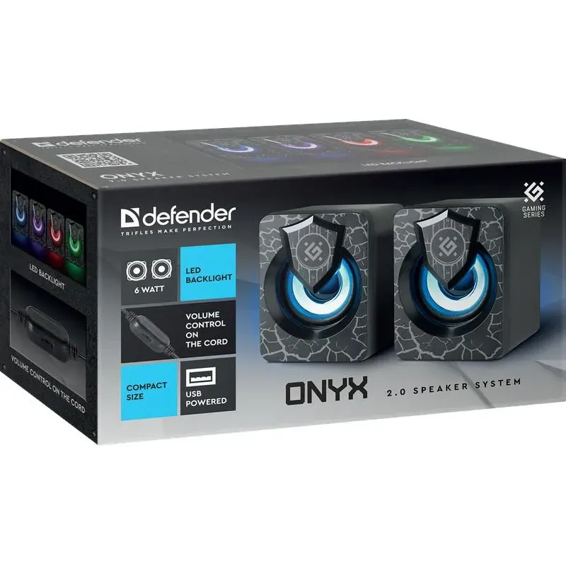 Głośniki Defender ONYX 2.0 6W USB podświetlenie LED