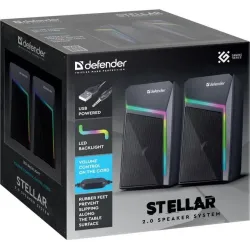 Głośniki Defender STELLAR 2.0 6W USB podświetlenie LED RGB