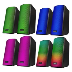 Głośniki Defender SPITFIRE 2.0 6W Bluetooth USB podświetlenie RGB MP3