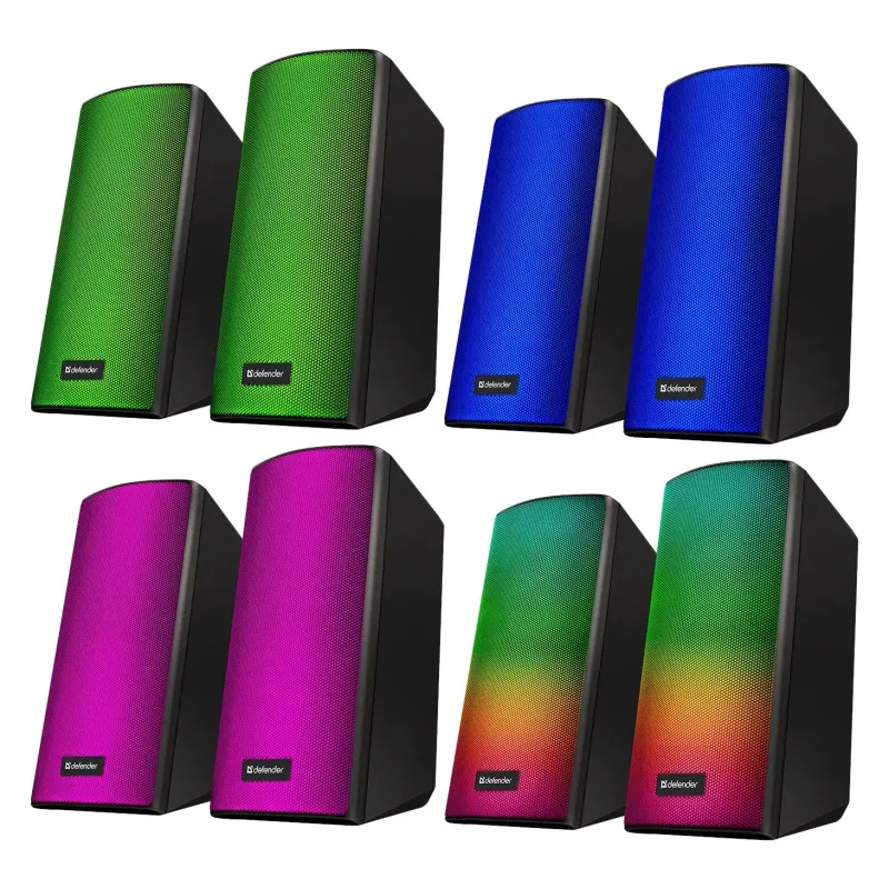 Głośniki Defender SPITFIRE 2.0 6W Bluetooth USB podświetlenie RGB MP3