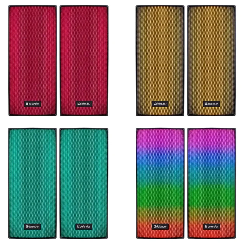 Głośniki Defender SPITFIRE 2.0 6W Bluetooth USB podświetlenie RGB MP3