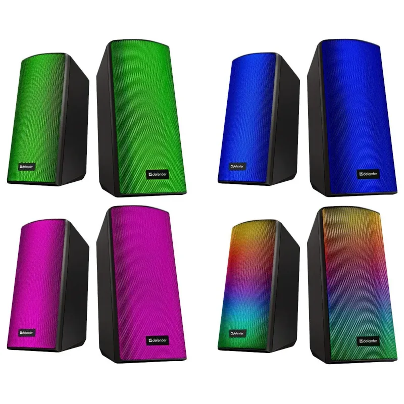 Głośniki Defender SPITFIRE 2.0 6W Bluetooth USB podświetlenie RGB MP3