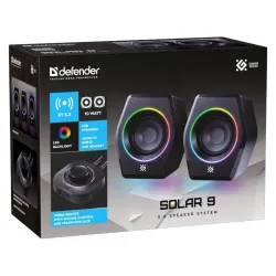Głośniki Defender SOLAR 9 2.0 10W Bluetooth USB podświetlenie RGB