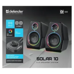Głośniki Defender SOLAR 10 2.0 10W Bluetooth USB podświetlenie RGB
