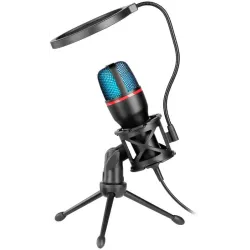 Mikrofon przewodowy Defender FORTE GMC 300 ze statywem STREAM strumieniowy