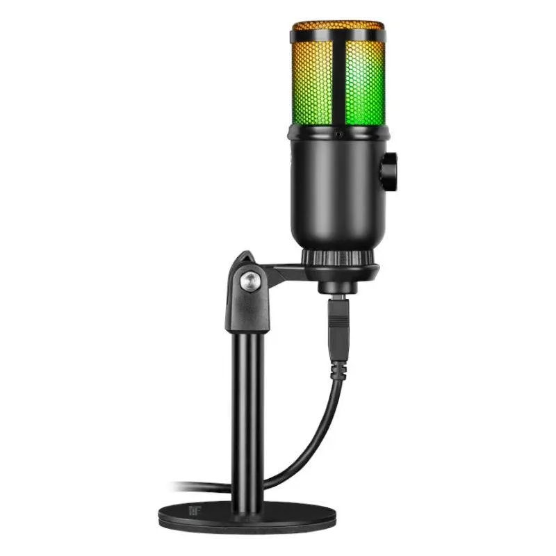 Mikrofon przewodowy Defender GLOW GMC 400 ze statywem STREAM strumieniowy