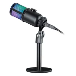 Mikrofon przewodowy Defender GLOW GMC 400 ze statywem STREAM strumieniowy