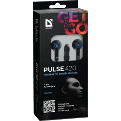 Słuchawki z mikrofonem Defender PULSE 420 douszne 4-pin czarno-niebieskie