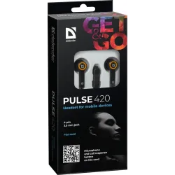 Słuchawki z mikrofonem Defender PULSE 420 douszne 4-pin czarno-pomarańczowe