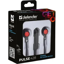 Słuchawki z mikrofonem Defender PULSE 428 douszne 4-pin czarno-czerwone