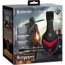 Słuchawki z mikrofonem Defender SCRAPPER 500 Gaming czerwono-czarne +