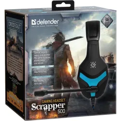 Słuchawki z mikrofonem Defender SCRAPPER 500 Gaming niebiesko-czarne +