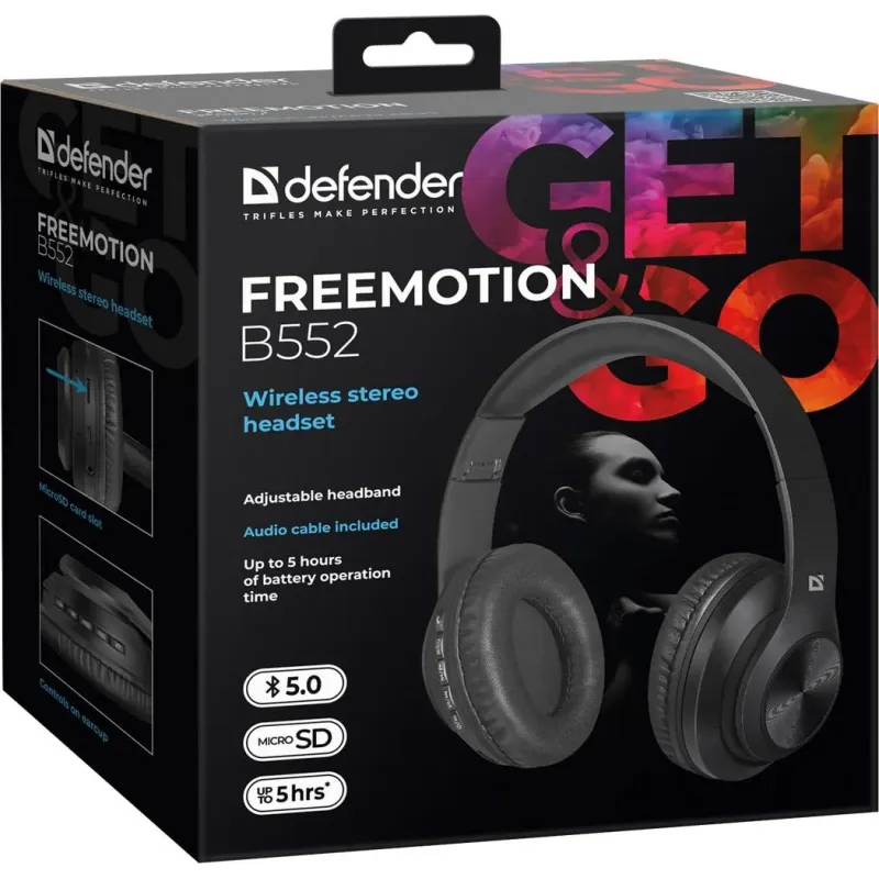 Słuchawki z mikrofonem Defender FREEMOTION B552 bezprzewodowe Bluetooth +